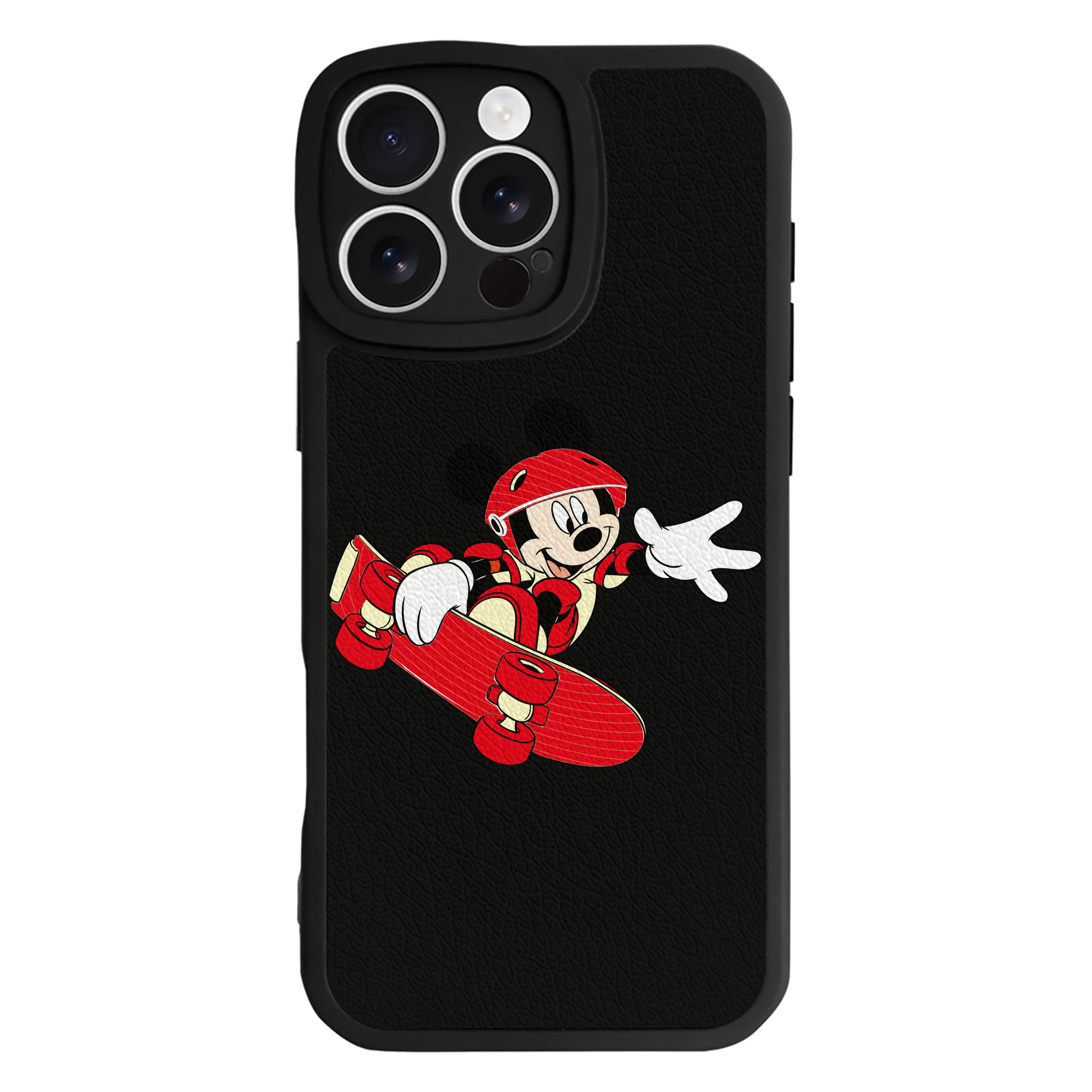 （画像用） ミッキーマウス Mickey Mouse 【iPhone 16シリーズ対応】シリコンスマホケース（レザー調） 材質：シリコン